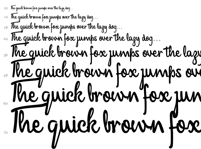 Mandela Script font waterfall